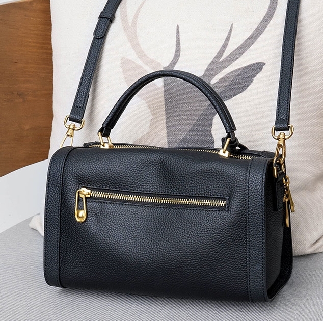 新作！黒|カーキ|2色•3WAY•厚手な天然軟めな天然牛革ハンドバッグ•牛革ショルダーバッグ