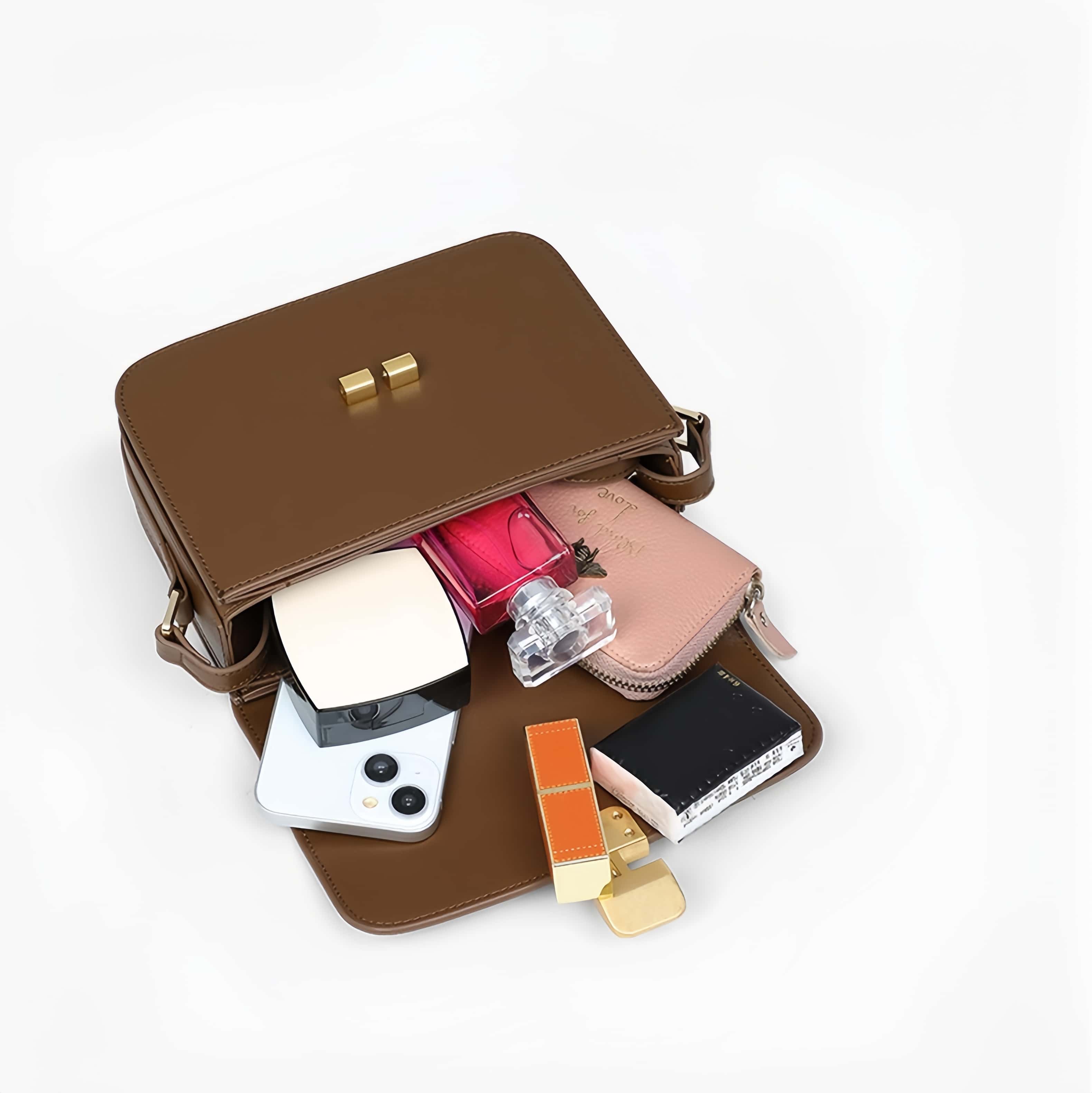 NEW ! •茶色•天然牛革ショルダーバッグ• 牛革肩掛けバッグ