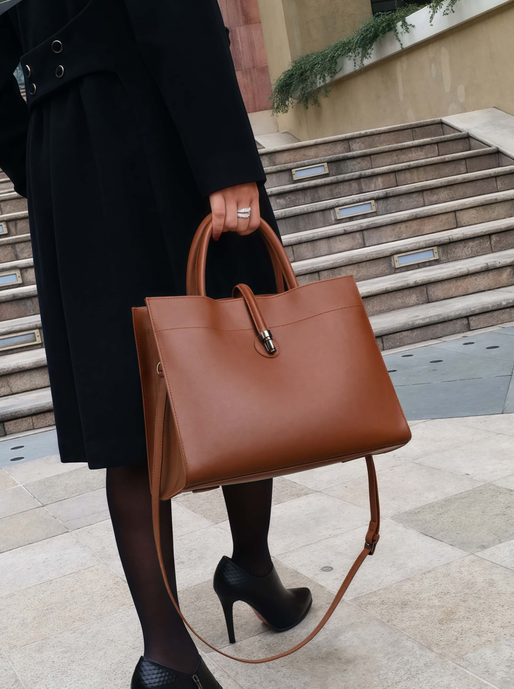 洗練されたデザイン！•カラメル|カーキ|黒|コーヒー|4色•3WAY•高品質な天然牛革ハンドバッグ•牛革トートバッグ•