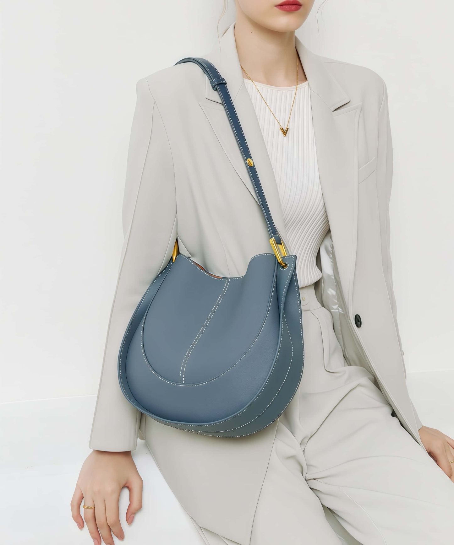 4色|上質な牛革ショルダーバッグ|トートバッグ|内ポケット+外ポケット