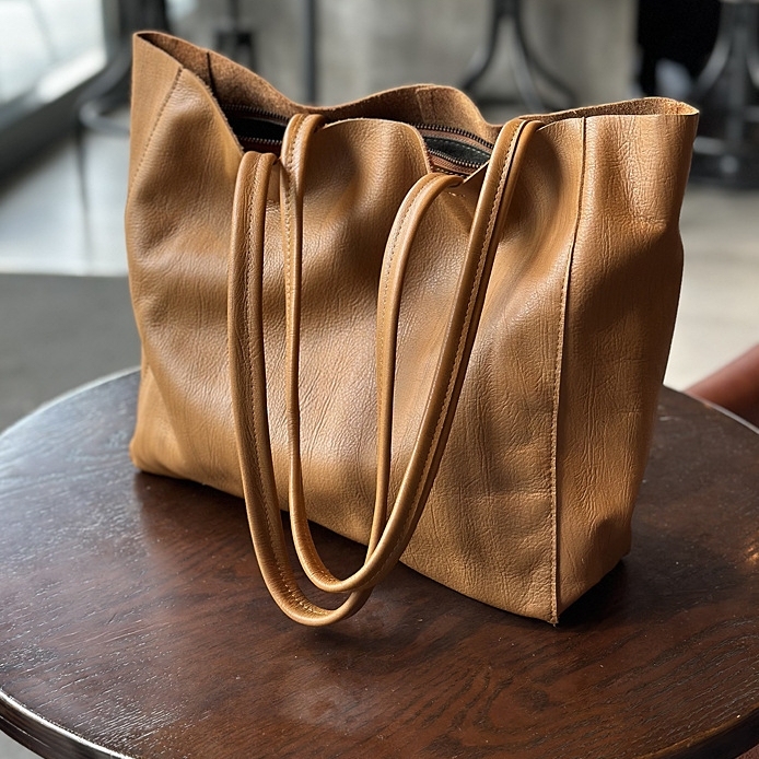 新作！茶|黒|緑※3色※厚みのある柔らかい天然牛革トートバッグ※牛革肩掛けバッグ