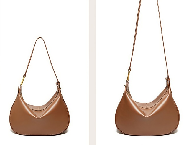 NEW ! •カラメル|黒|ベージュ|3色•天然牛革ショルダーバッグ|2本の肩紐が付属