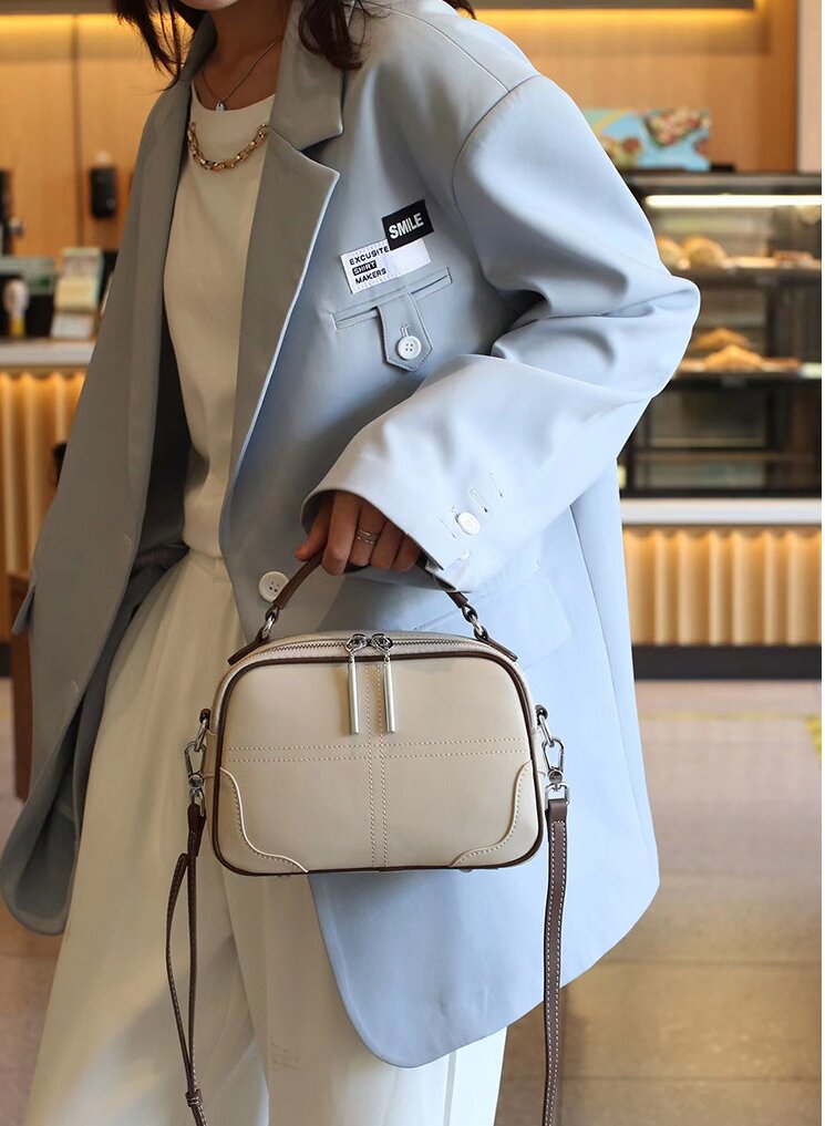 レトロな牛革バッグ|片肩バッグ|斜め掛けバッグ|ハンドバッグ|ショルダーバッグ