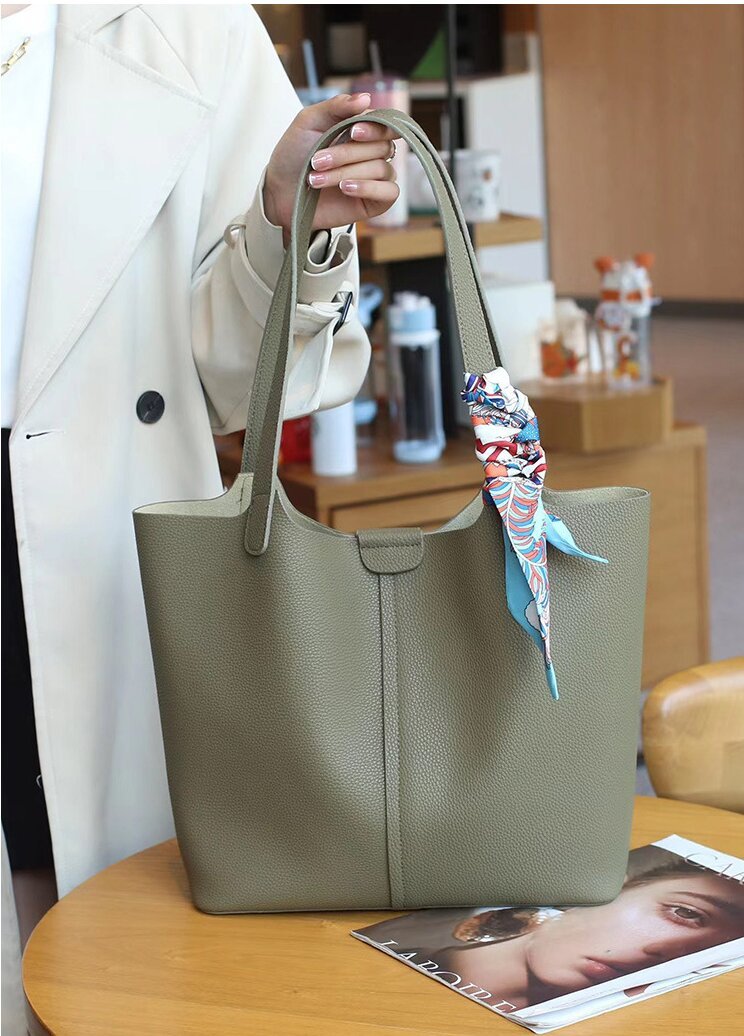 4色通勤バッグ|牛革トートバッグ|牛革ショルダーバッグ|外袋+内袋組み合わ|A4 サイズに対応