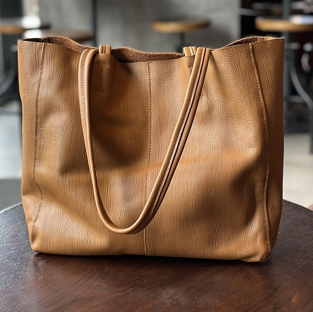 新作！茶|黒|緑※3色※厚みのある柔らかい天然牛革トートバッグ※牛革肩掛けバッグ