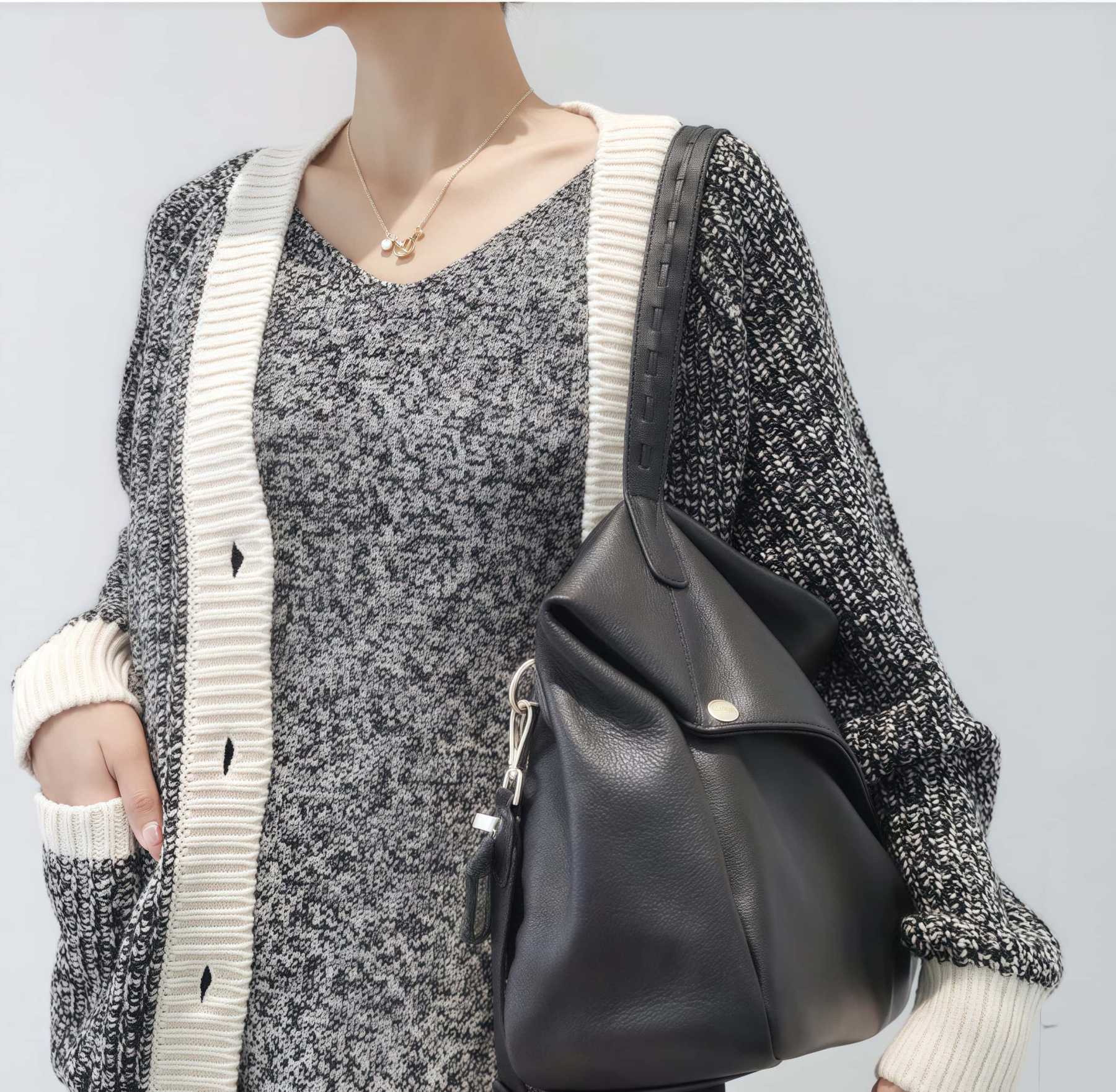 エレガント ！|ベージュ|黒|2色|3WAY•牛革ショルダーバッグ•牛革トートバッグ