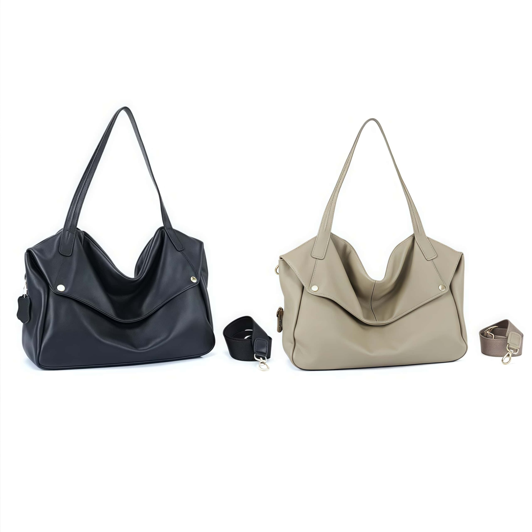 エレガント ！|ベージュ|黒|2色|3WAY•牛革ショルダーバッグ•牛革トートバッグ