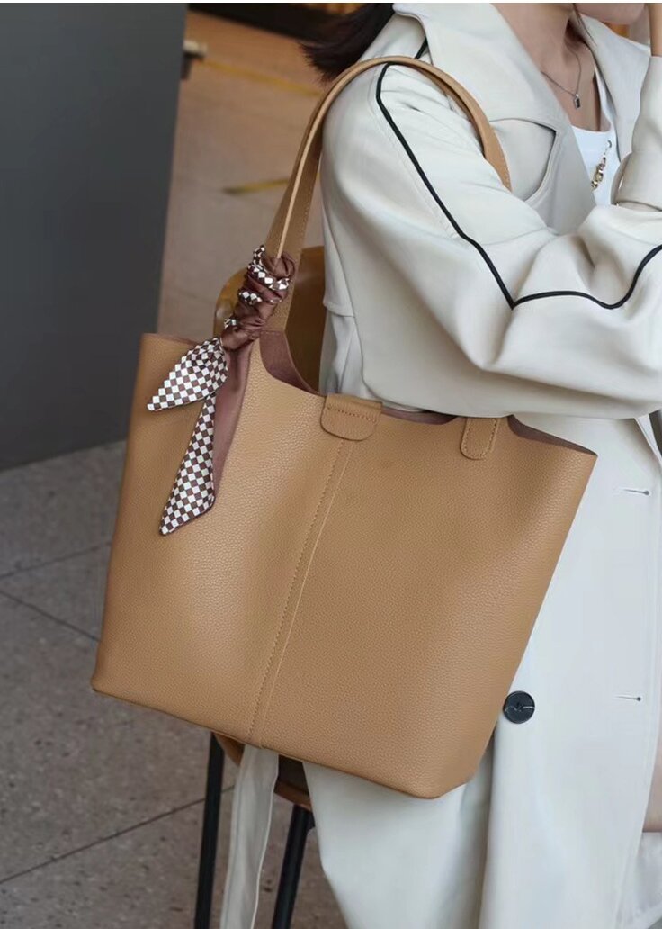 4色通勤バッグ|牛革トートバッグ|牛革ショルダーバッグ|外袋+内袋組み合わ|A4 サイズに対応