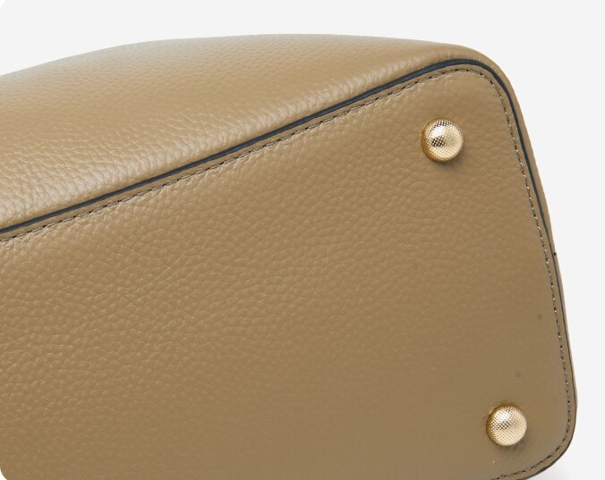 精緻な金具手提げバッグ|牛革ハンドバッグ|牛革ショルダーバッグ