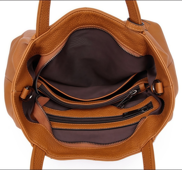 優雅な気質！•カーキ|黒|カラメル|ワインレッド|4色•3WAY•厚手な天然軟めな牛革ハンドバッグ•牛革ショルダーバッグ