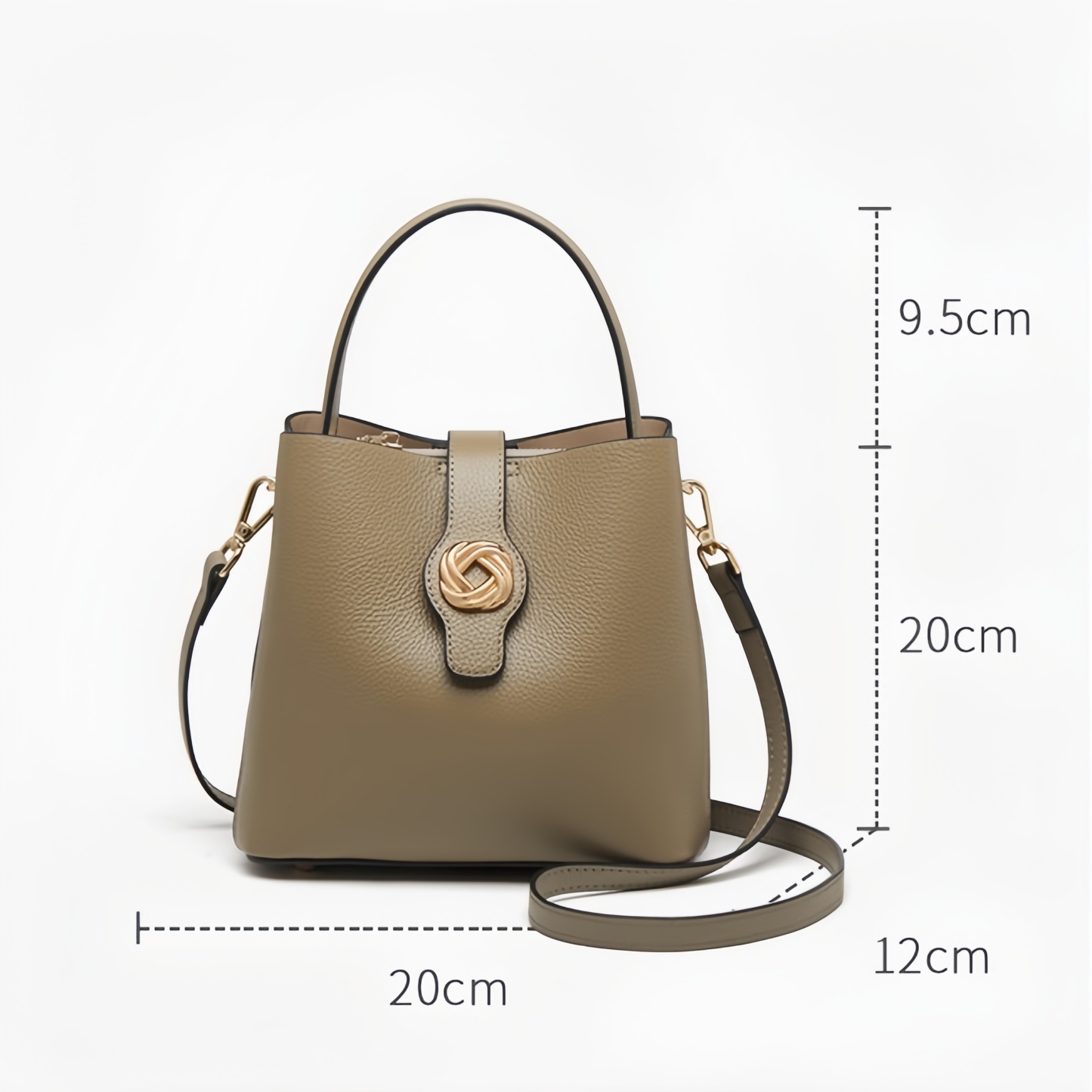 高級感 ！•黒|カーキ|ベージュ|•3色•天然牛革ハンドバッグ•牛革ショルダーバッグ