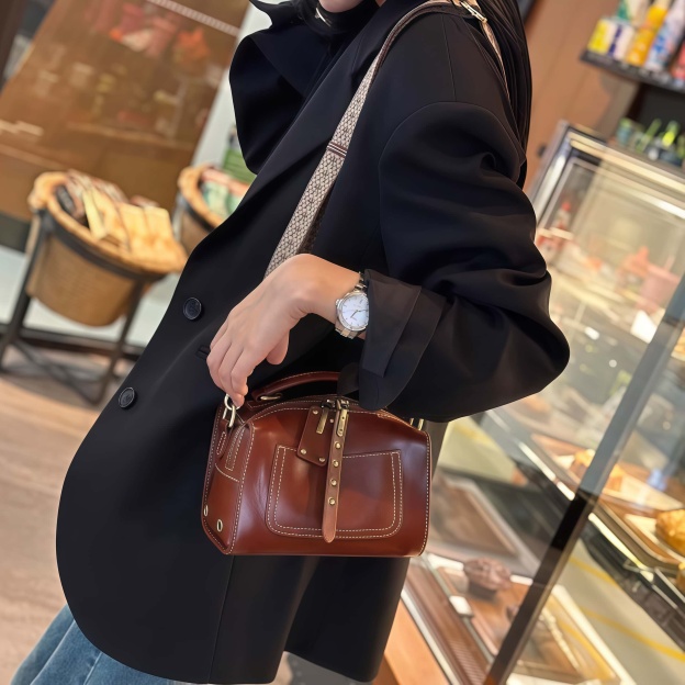 5色※3WAY※天然牛革ハンドバッグ※牛革ショルダーバッグ※2本の肩ベルトを付属