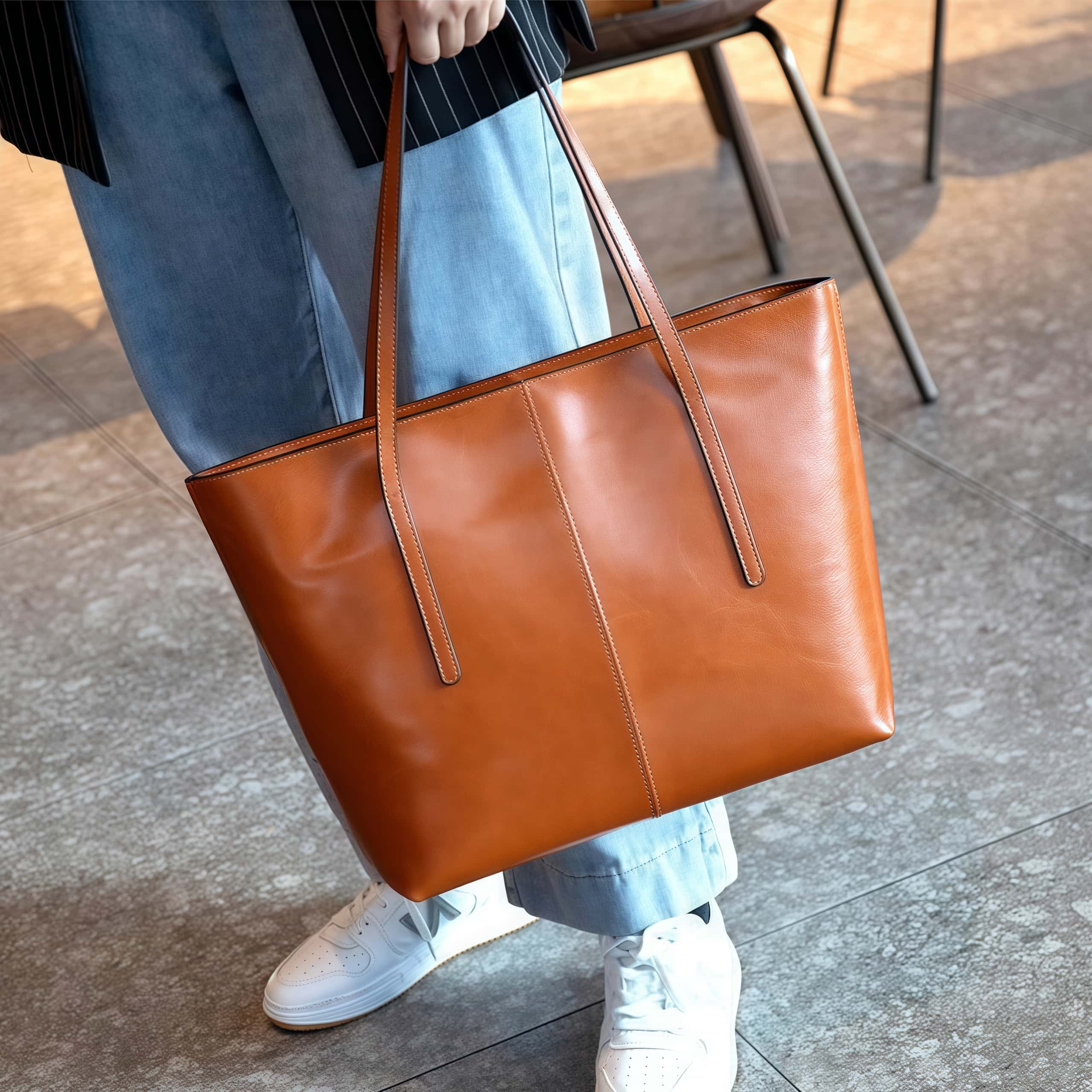 7色もっと選択※ユニセックス※上質な植物鞣し牛革トートバッグ※通勤|旅行