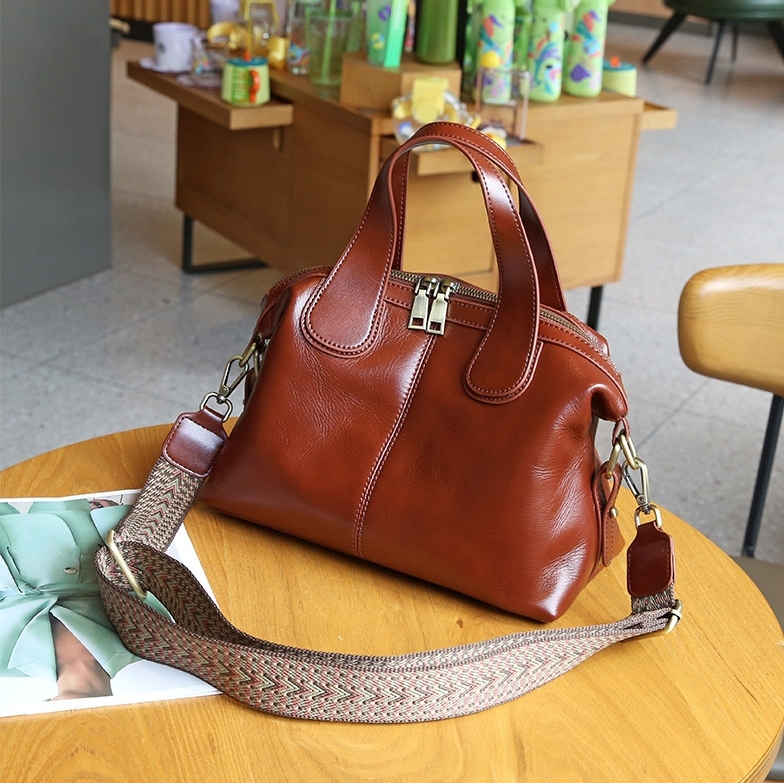 NEW ! •5色•天然牛革ハンドバッグ•牛革ショルダーバッグ•2本の肩ベルトを付属