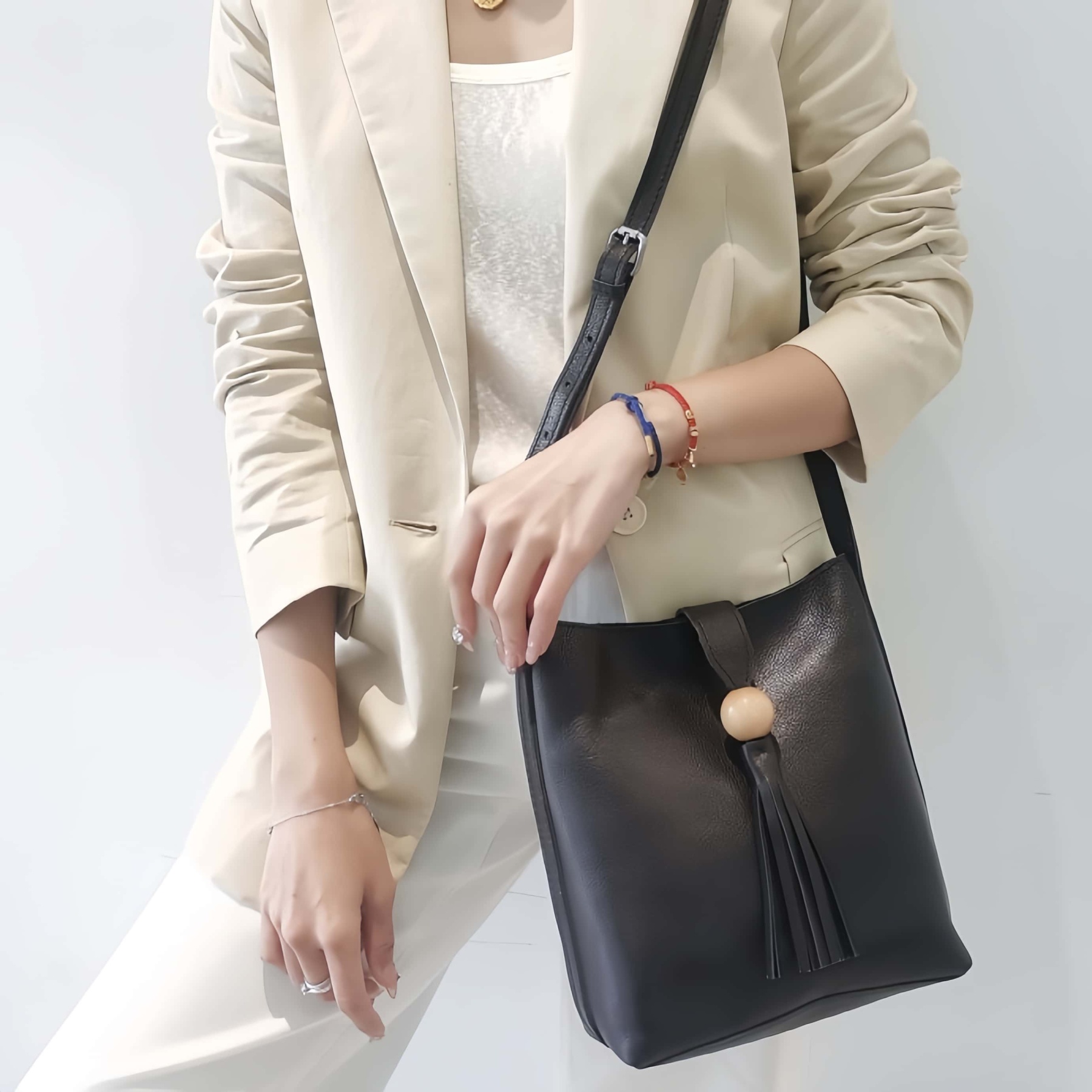 3色|植物鞣し牛革ショルダーバッグ|片肩バッグ|斜め掛けバッグ