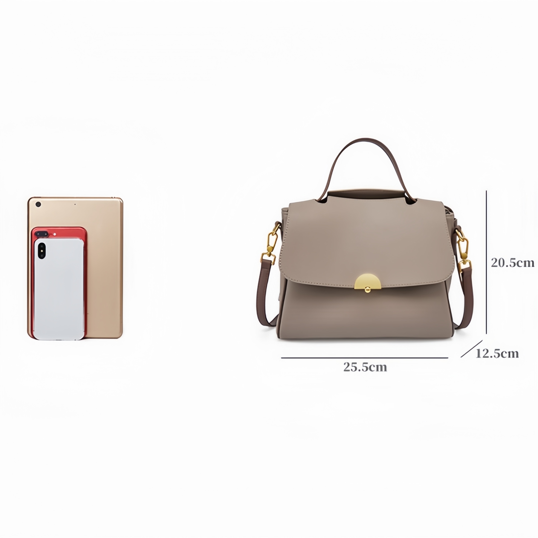 おしゃれで素敵 ！|3WAY|カーキ|乳白|茶|3色|天然牛革ハンドバッグ|牛革斜ショルダーバッグ