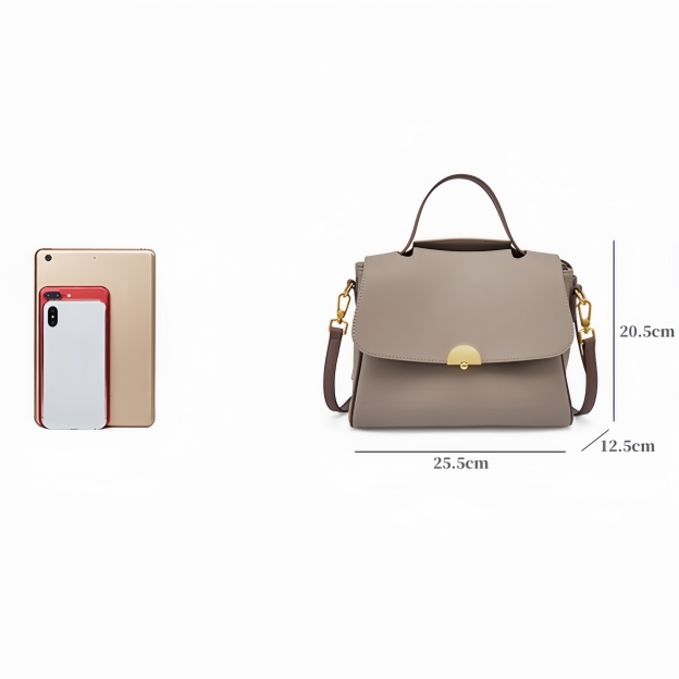 おしゃれで素敵 ！|3WAY|カーキ|乳白|茶|3色|天然牛革ハンドバッグ|牛革斜ショルダーバッグ