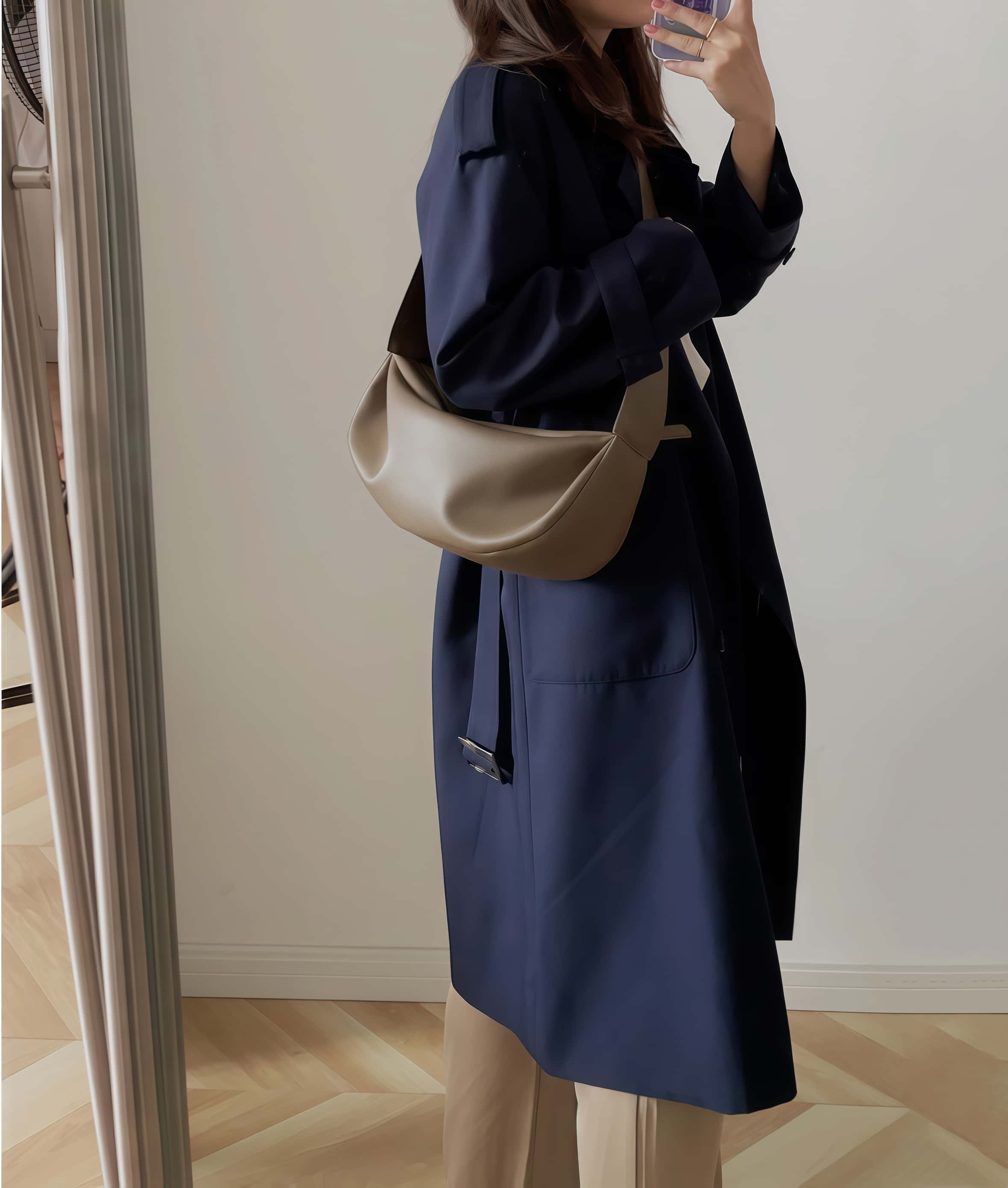 「シンプルなら快適！」•茶|黒|濃いカーキ|3色•上質な天然牛革ショルダーバッグ• 牛革斜めがけバッグ