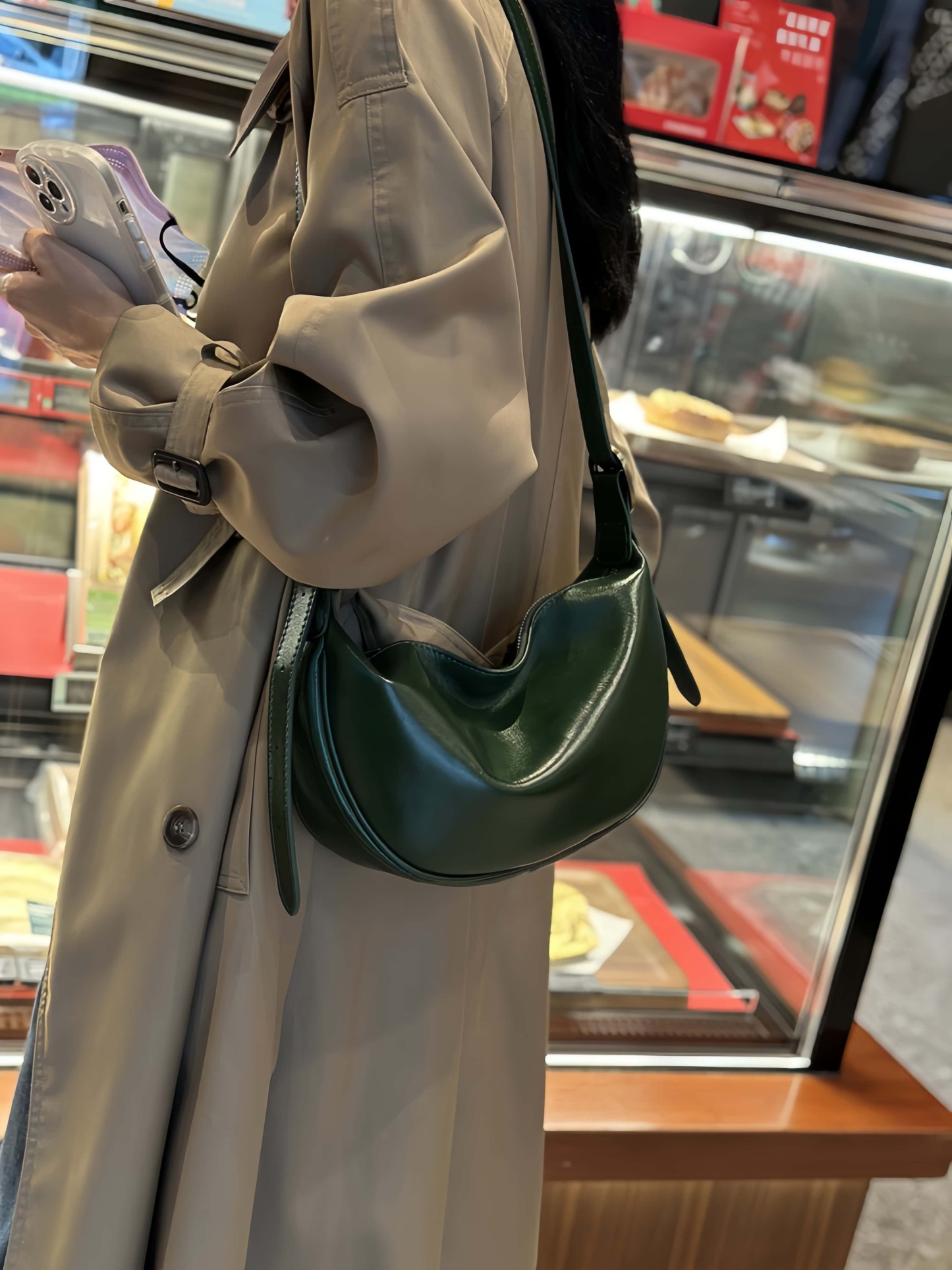 5色レザーバッグ|植物鞣し牛革ショルダーバッグ|サコッシュ|クロスボディバッグ