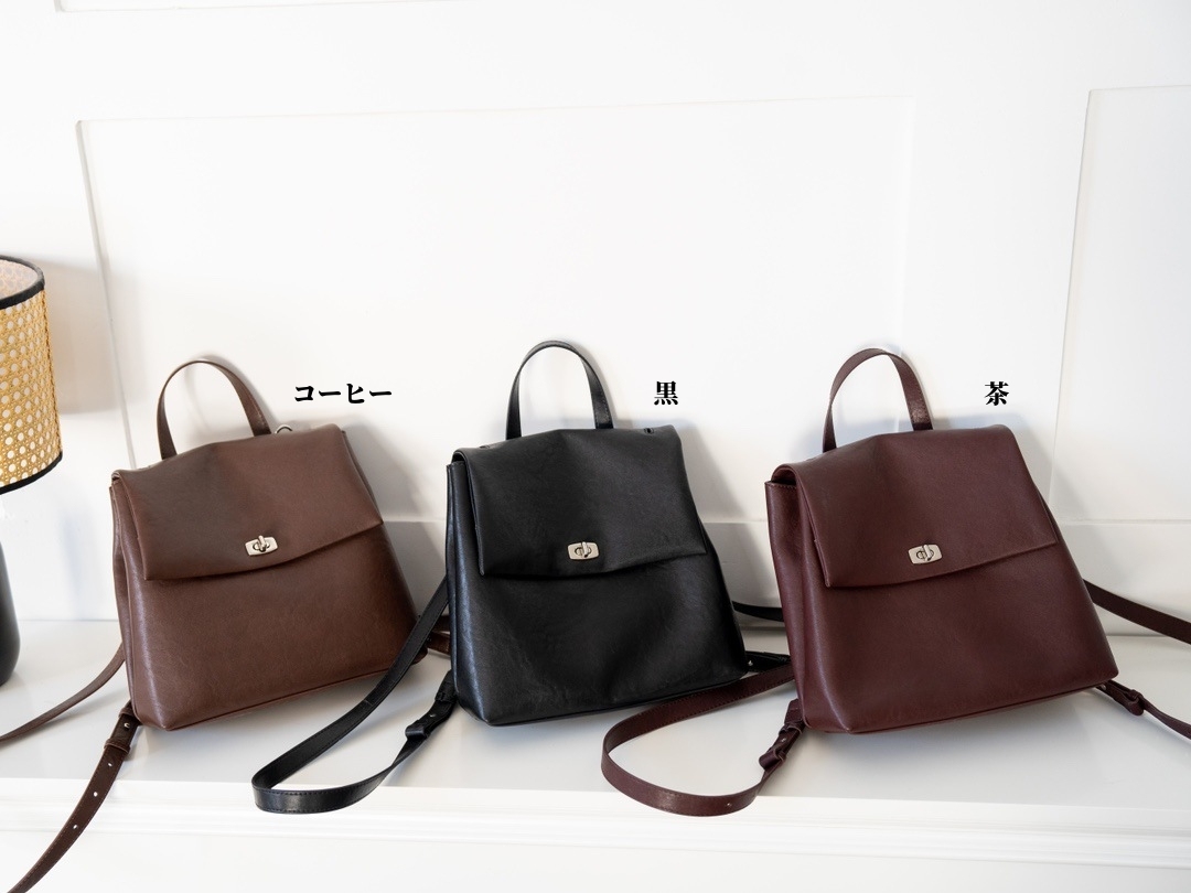 3in1多機能！•3色•3つの使用モードを切り替え自在！•天然な牛革リユックバック•牛革ショルダーバッグ•ハンドバッグ