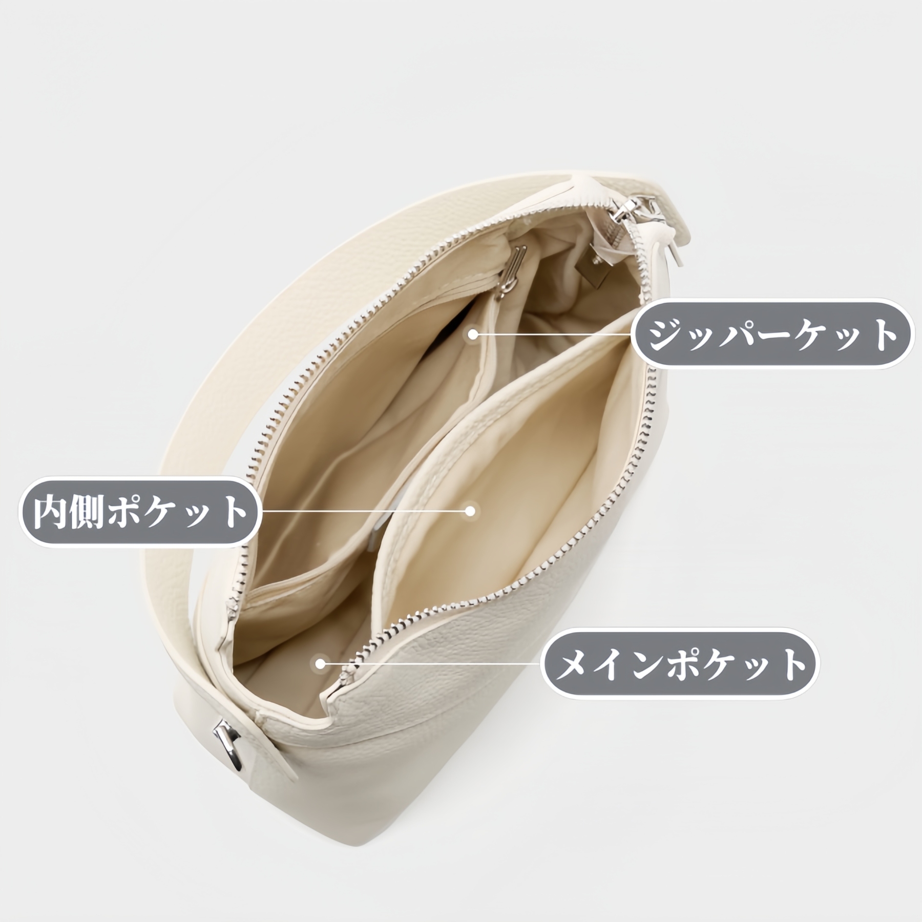 カーキ|黒|ベージュ|3WAY|レザーハンドバッグ|牛革ショルダーバッグ