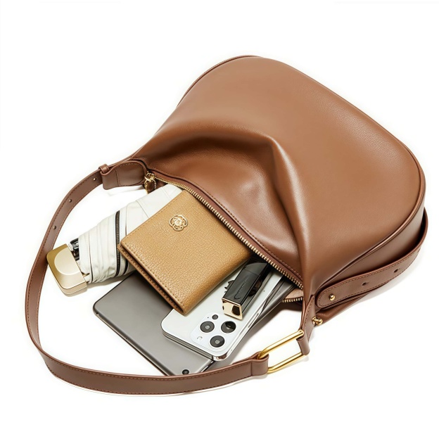 NEW ! •カラメル|黒|ベージュ|3色•天然牛革ショルダーバッグ|2本の肩紐が付属