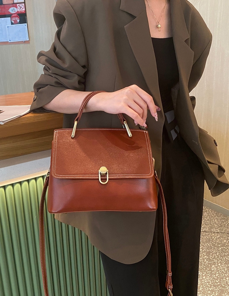 エレガント•5色•天然牛革ハンドバッグ•牛革ショルダーバッグ•2本の肩ベルトを付属