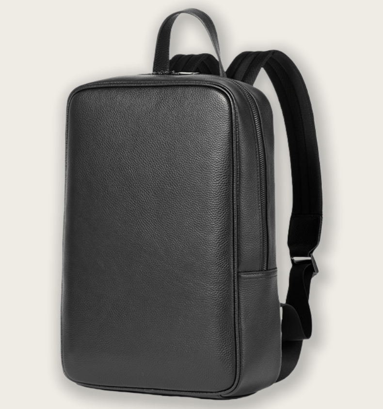 天然牛革製 ビジネス通勤向け ダブルストラップリュック