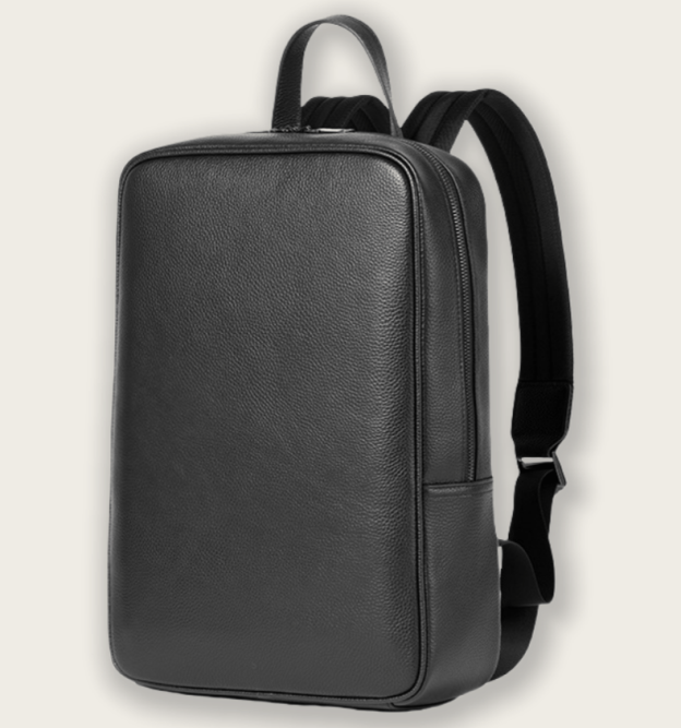 天然牛革製 ビジネス通勤向け ダブルストラップリュック