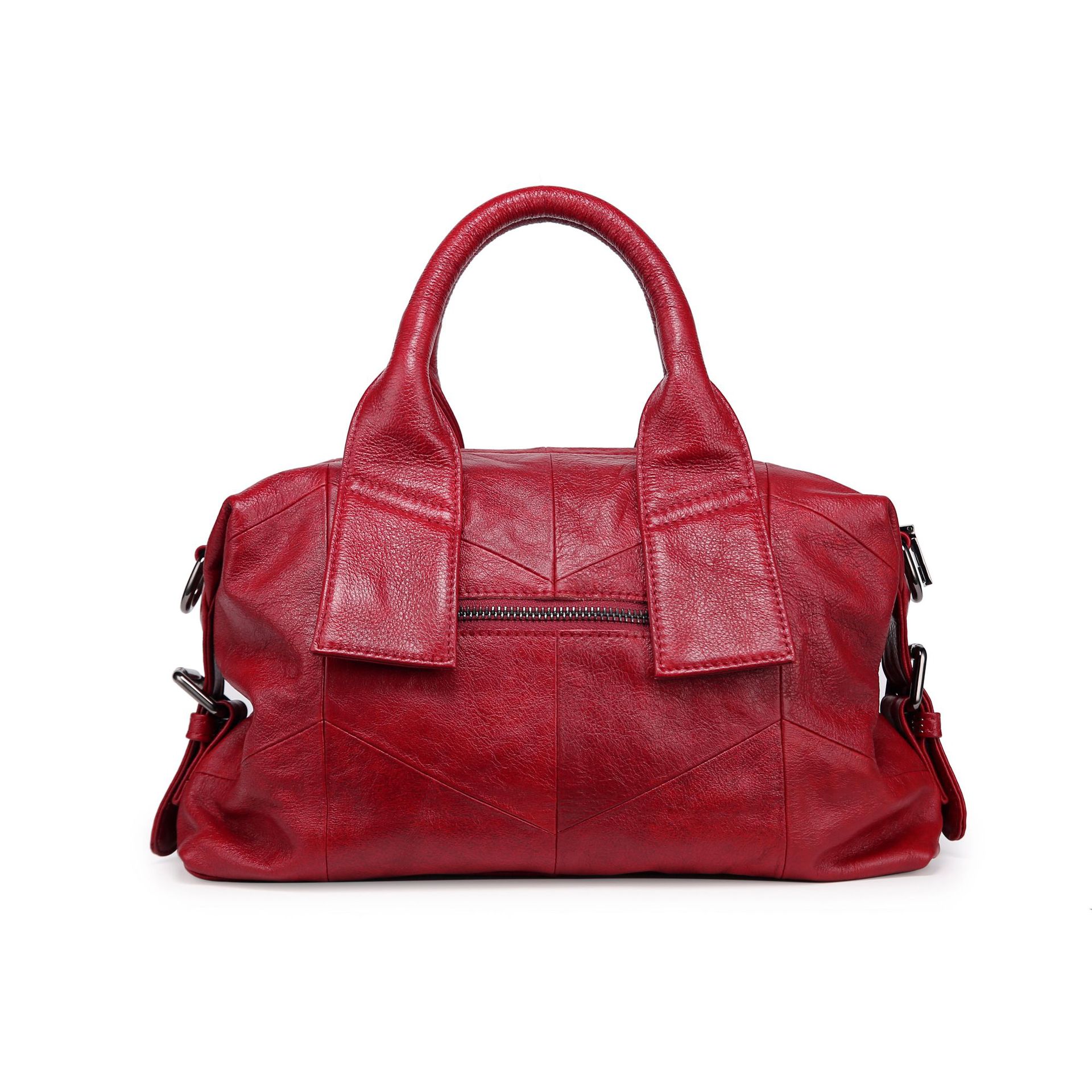 快適さ ！|3WAY•ベージュ|黒|青|赤|4色•植物鞣し牛革ハンドバッグ•大容量