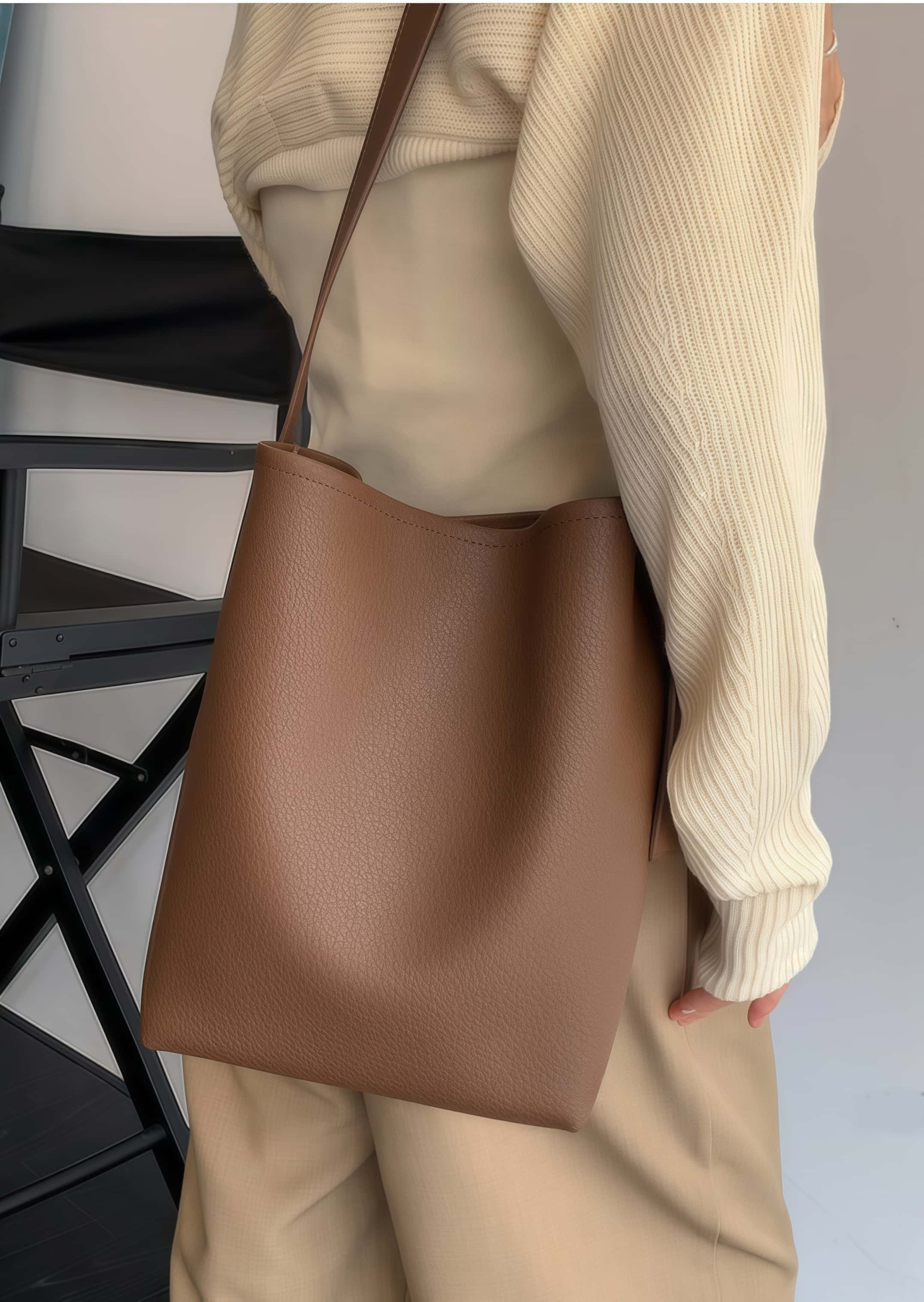 新発売 ！ベージュ|茶|黒|3色♦天然ソフト牛革トートバッグ ♦