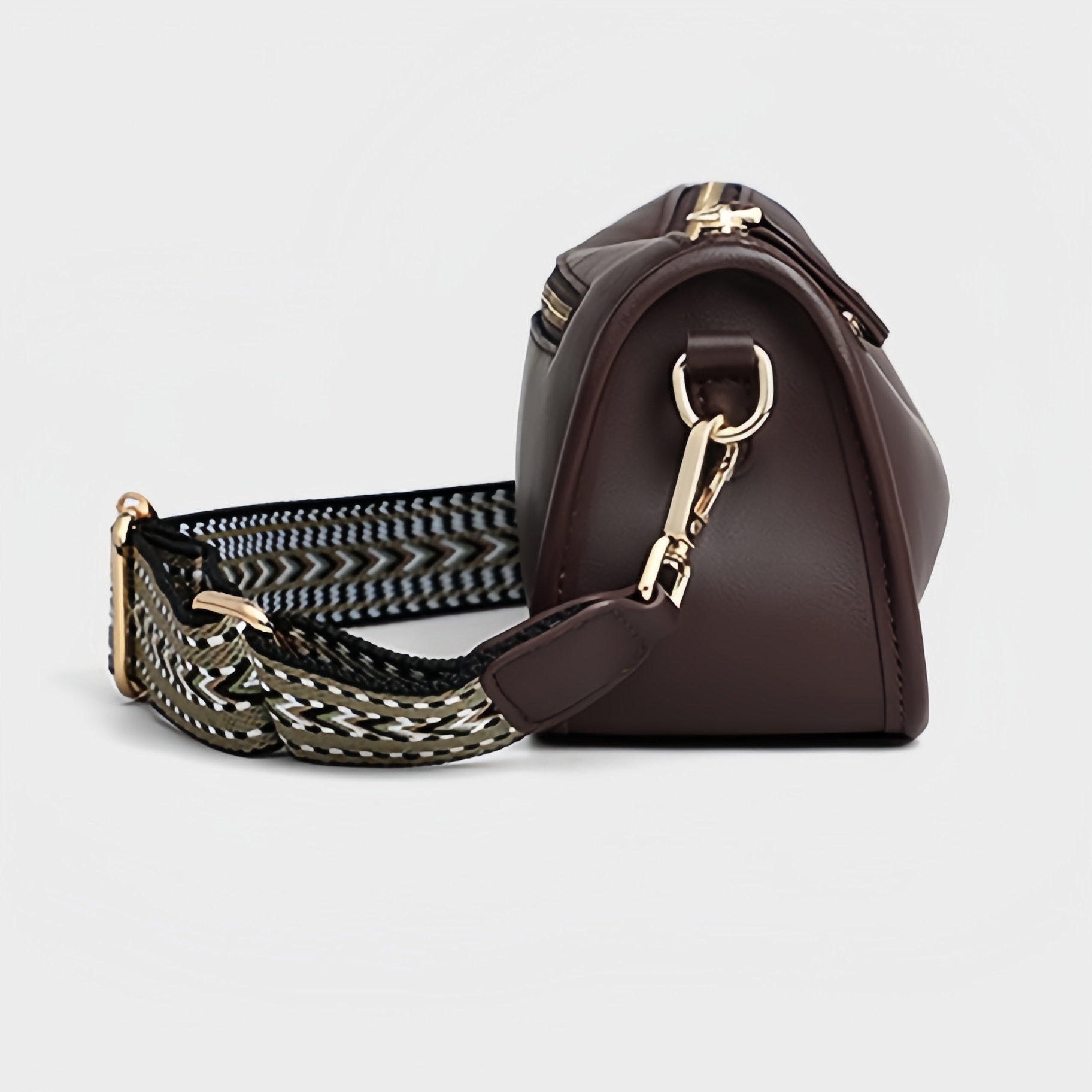 新作！•茶•3WAY•天然牛革ショルダーバッグ•ショルダーストラップが2本付属