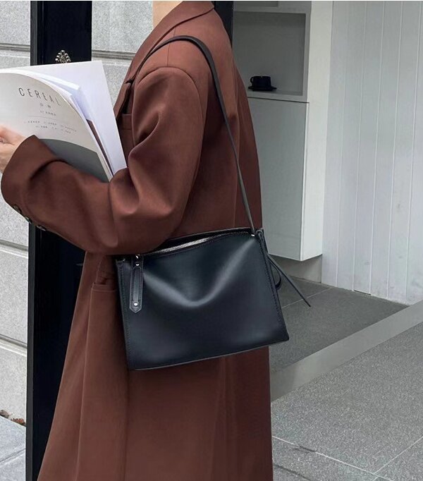 黒|コーヒー|レザーバッグ|斜め掛けバッグ|牛革片肩バッグ|四季を通じて
