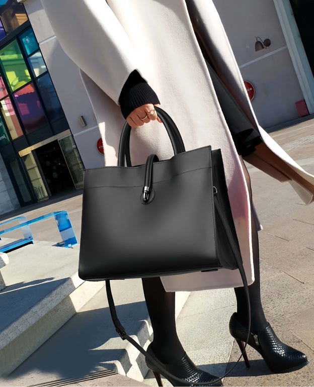 洗練されたデザイン！•カラメル|カーキ|黒|コーヒー|4色•3WAY•高品質な天然牛革ハンドバッグ•牛革トートバッグ•