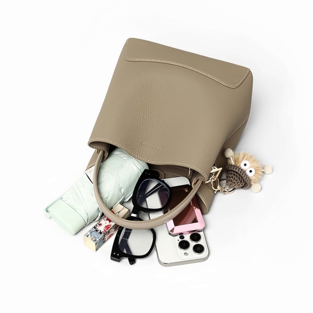 3WAY•厚みのある柔らかい天然牛革ハンドバッグ•牛革ショルダーバッグ•2本の肩ベルト