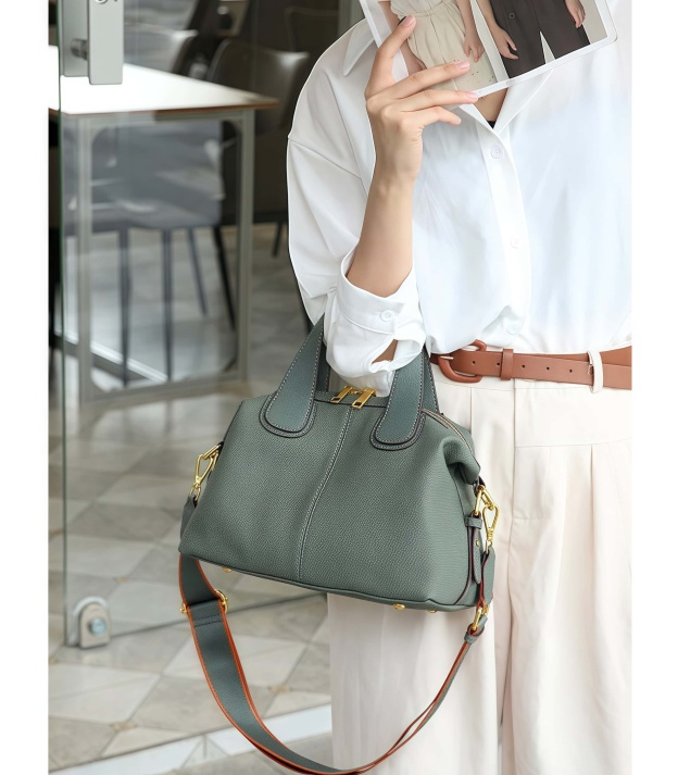 優雅なデザイン！•3WAY•5色•天然厚み柔らかい牛革ハンドバッグ・牛革斜めがけバッグ