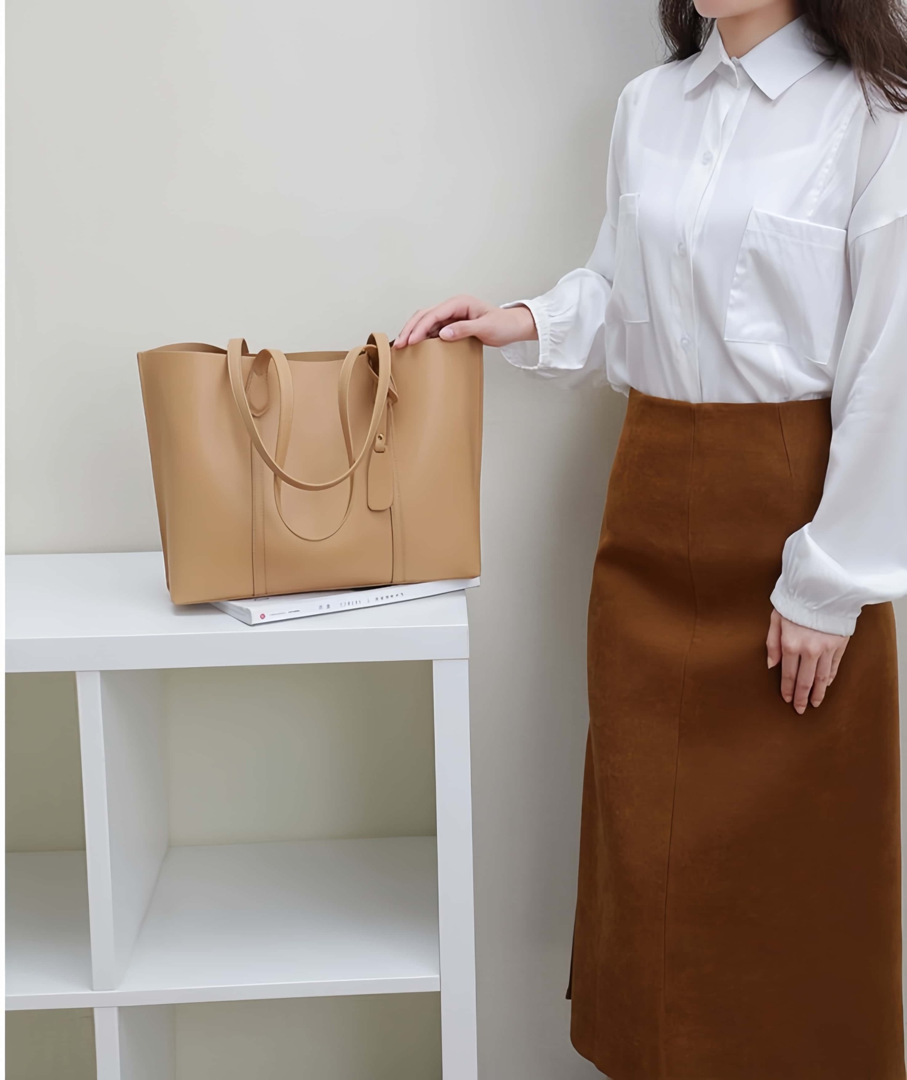 レトロな雰囲気満点 ！♦コーヒー|ベージュ|青|3色♦牛革製トートバッグ♦通勤や集会、旅行に最適♦大容量設計