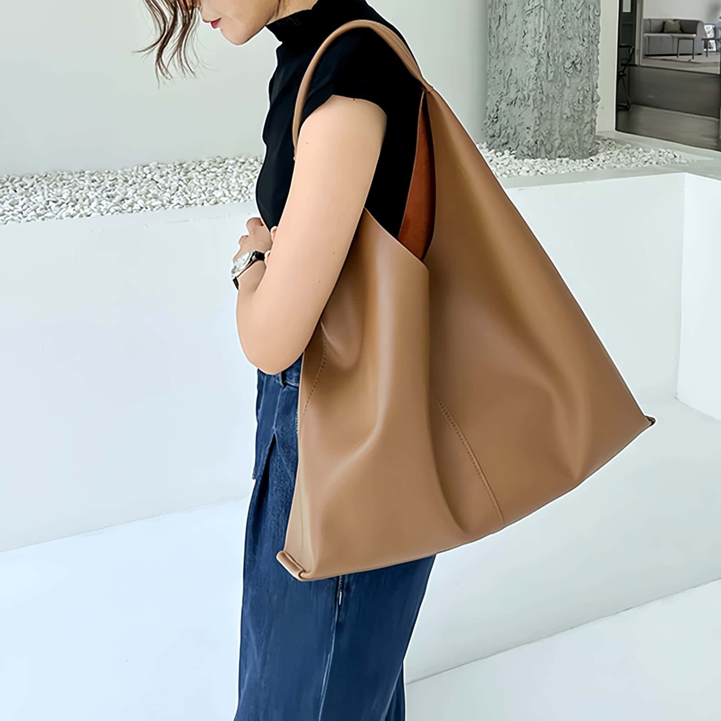 新作 ！•大容量•ソフトな天然牛革トートバッグ • 独立した内袋設計 