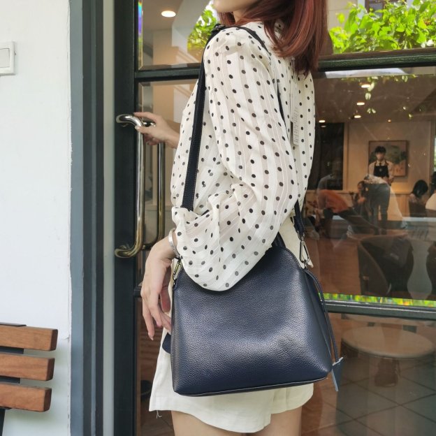 レトロ•厚みのある柔らかい天然牛革ショルダーバッグ•牛革ハンドバッグ