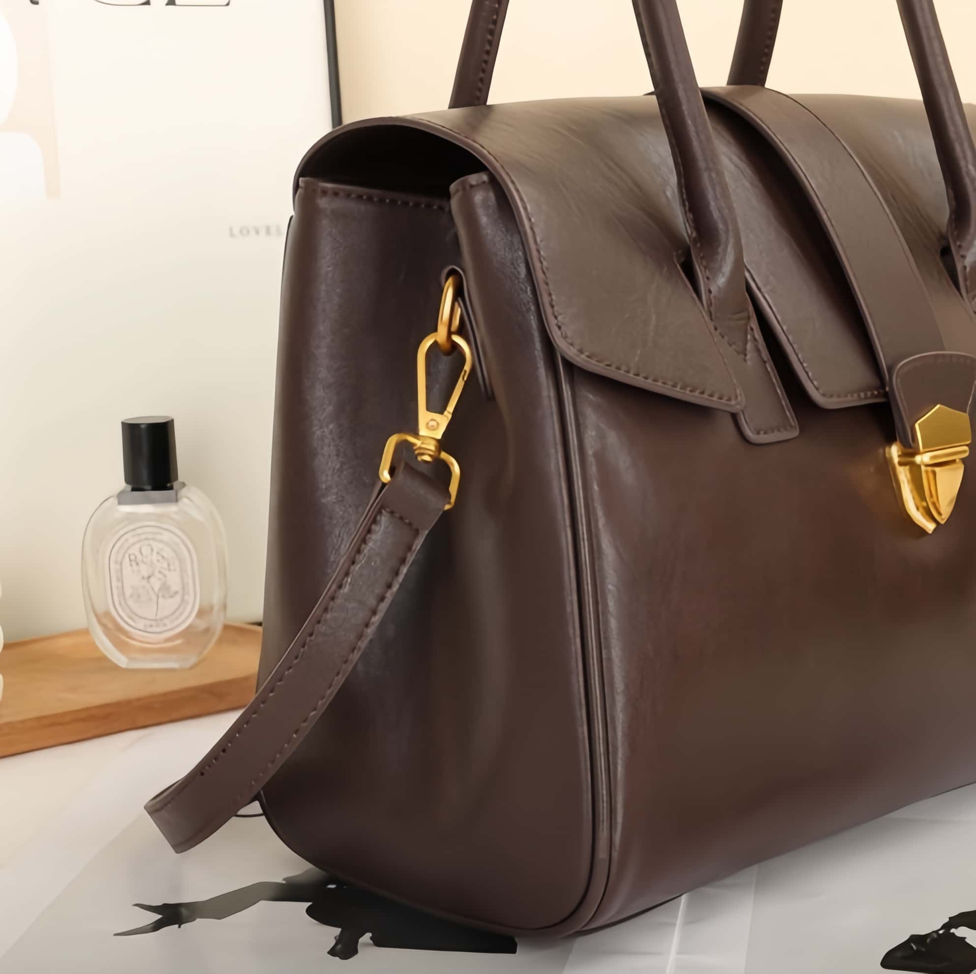 新作！•高級感•3WAY•6色•太めの植物鞣な天然軟牛革ハンドバッグ•牛革斜ショルダーバッグ