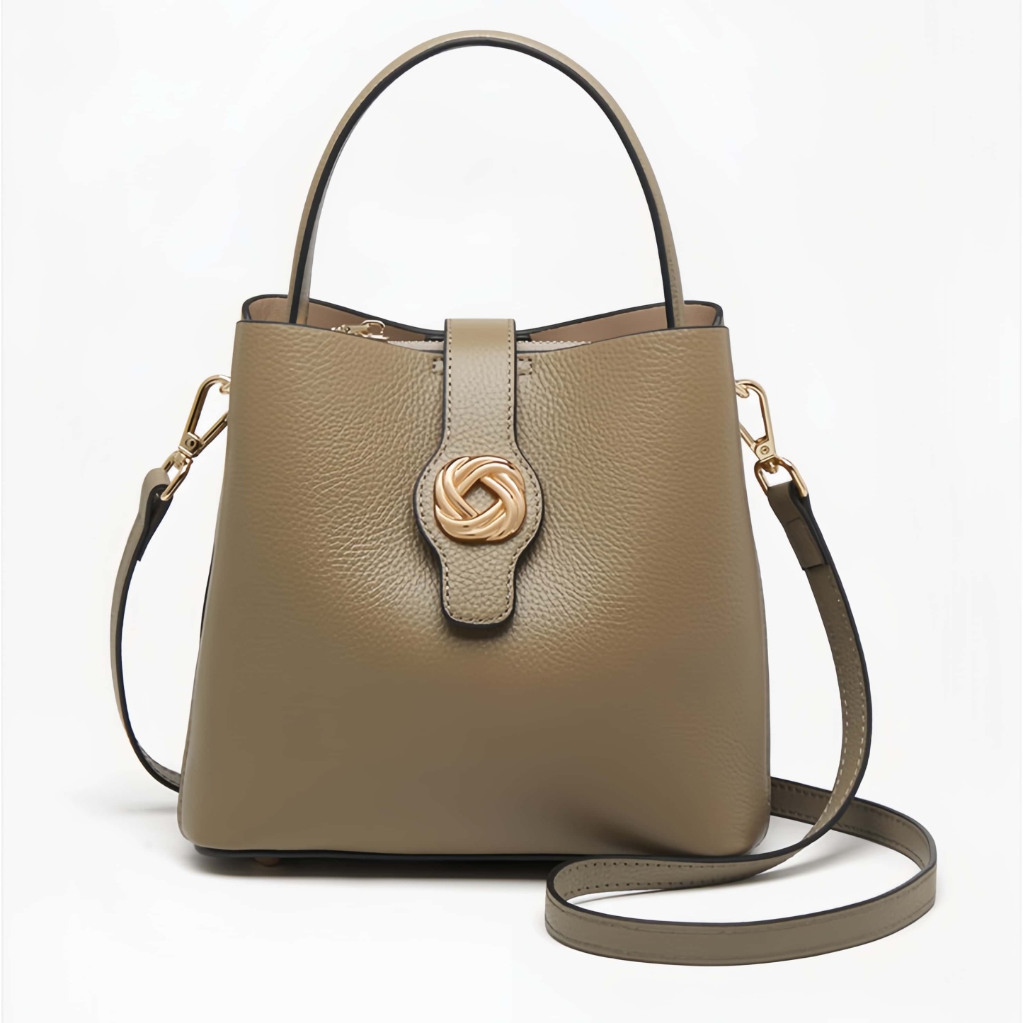 高級感 ！•黒|カーキ|ベージュ|•3色•天然牛革ハンドバッグ•牛革ショルダーバッグ