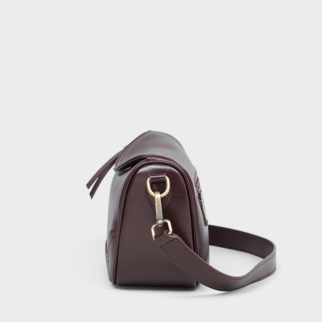 快適なタッチ感 ! |茶|天然牛革ショルダーバッグ|牛革ハンドバッグ•