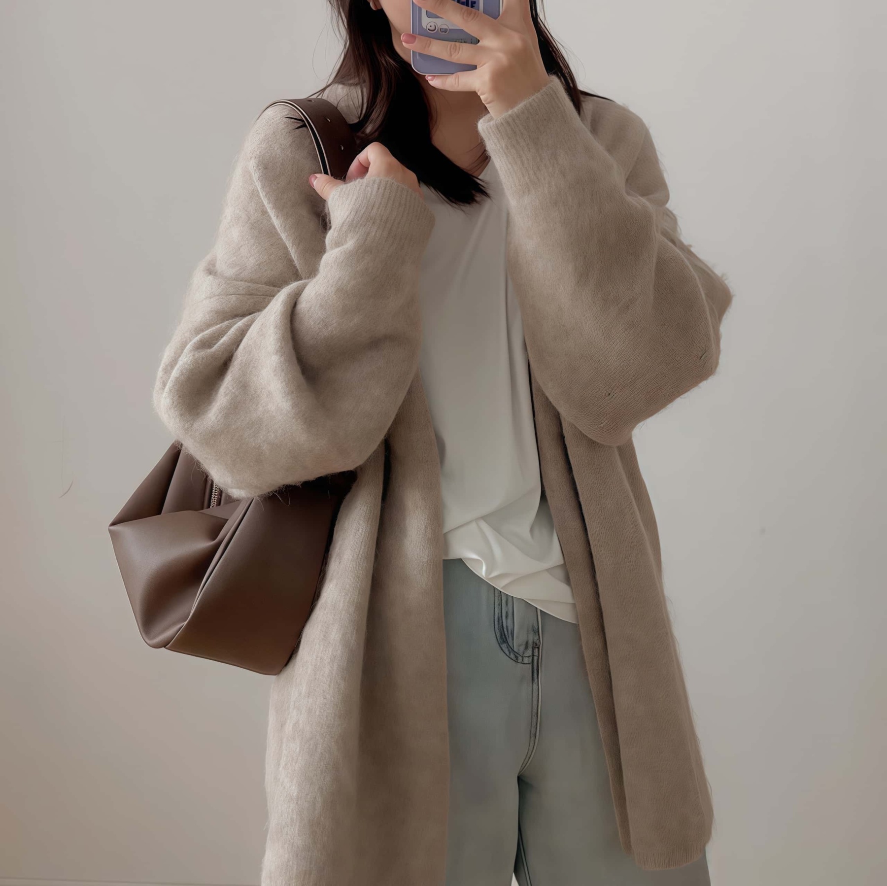 「シンプルなら快適！」•茶|黒|濃いカーキ|3色•上質な天然牛革ショルダーバッグ• 牛革斜めがけバッグ