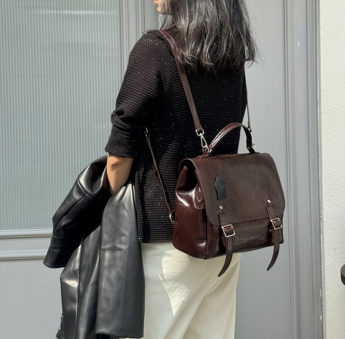 ▪高級感 ！ ▪4色•3つの使用モードを切り替え自在▪天然な牛革リユックバック▪牛革ショルダーバッグ▪ハンドバッグ