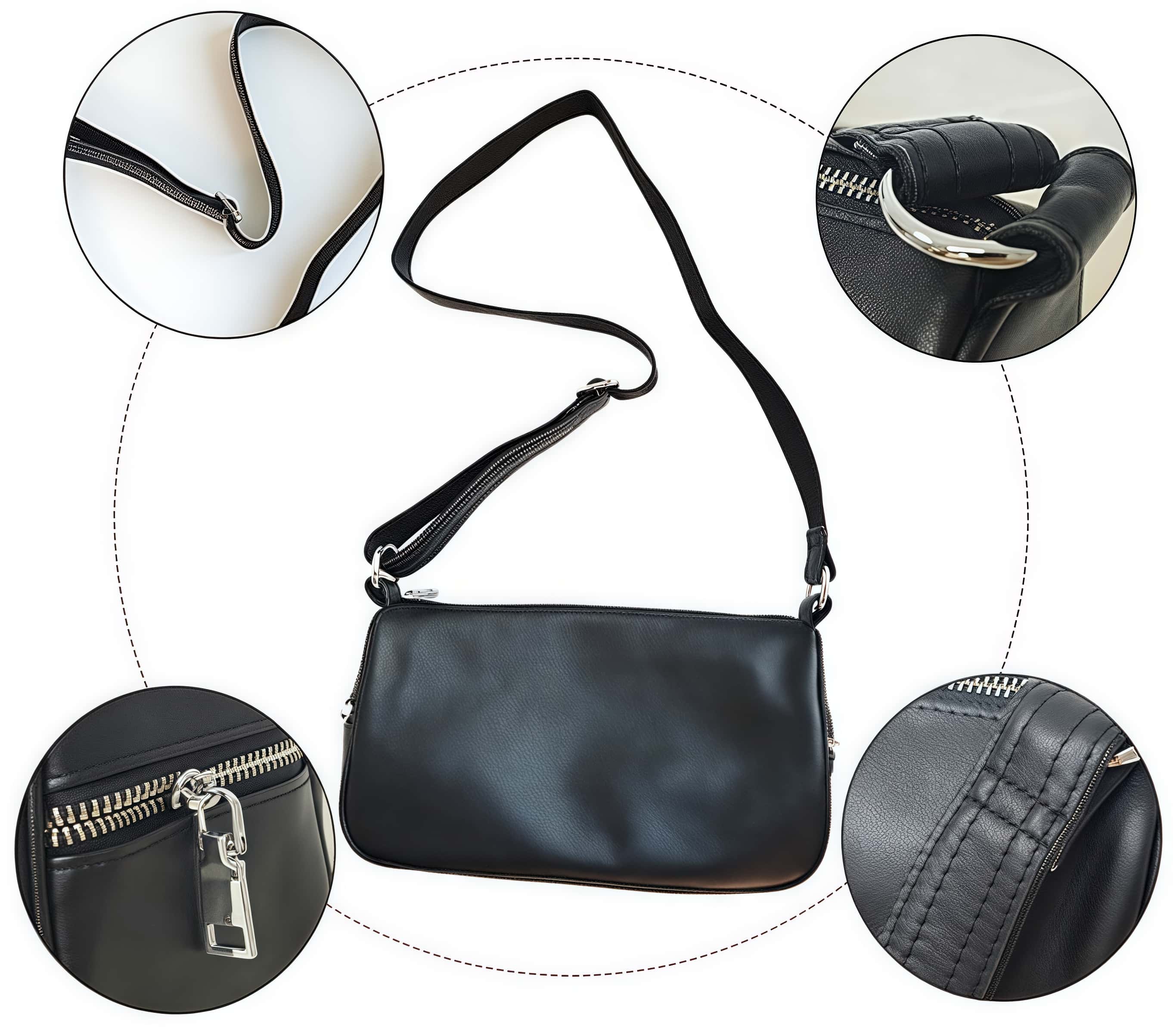 ユニセックス※ 黒|茶|グレー|3色※天然牛革ショルダーバッグ