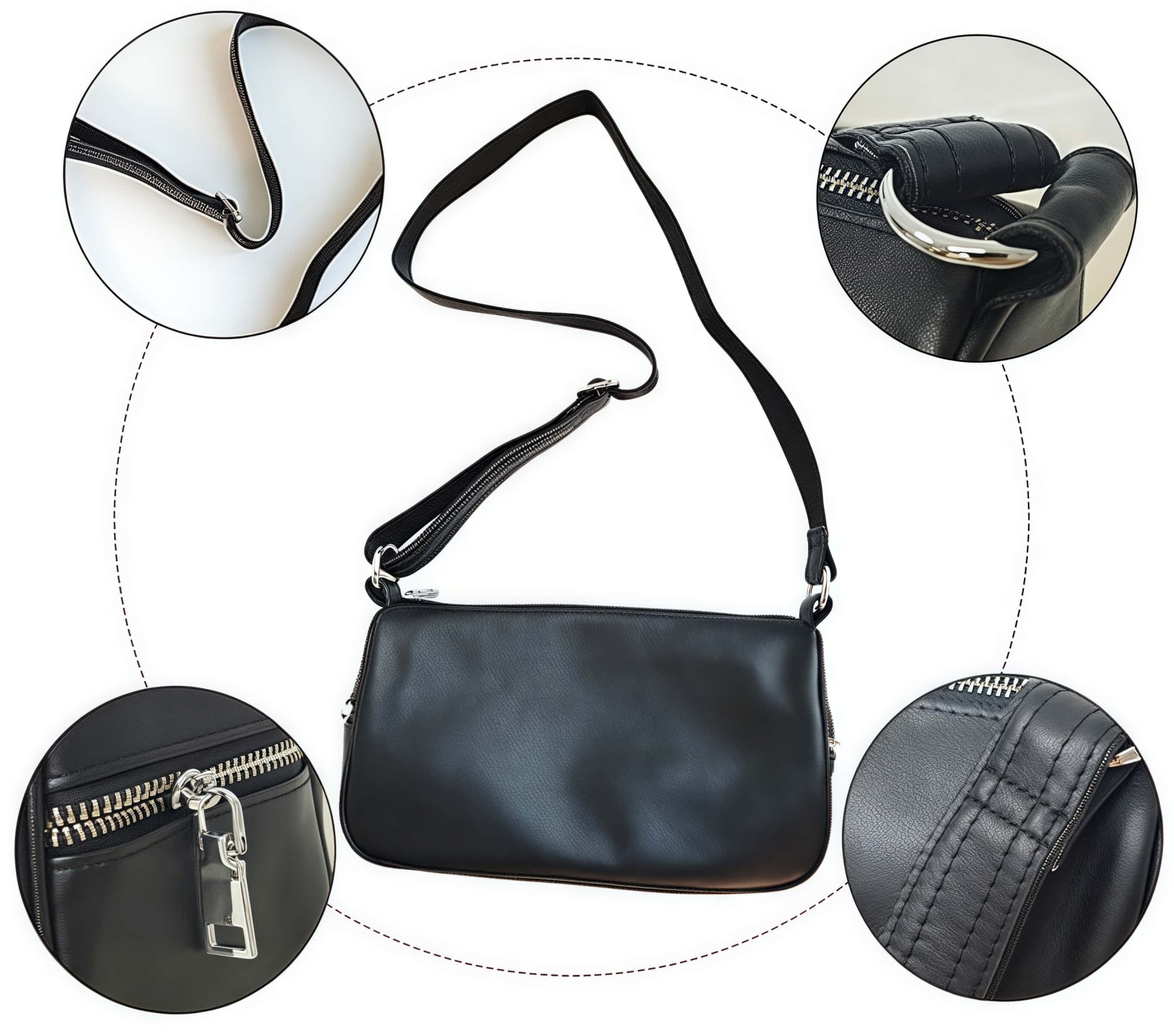 ユニセックス※ 黒|茶|グレー|3色※天然牛革ショルダーバッグ