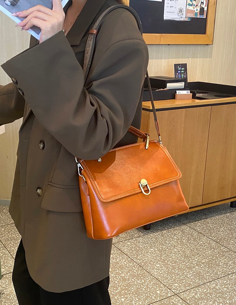 エレガント•5色•天然牛革ハンドバッグ•牛革ショルダーバッグ•2本の肩ベルトを付属