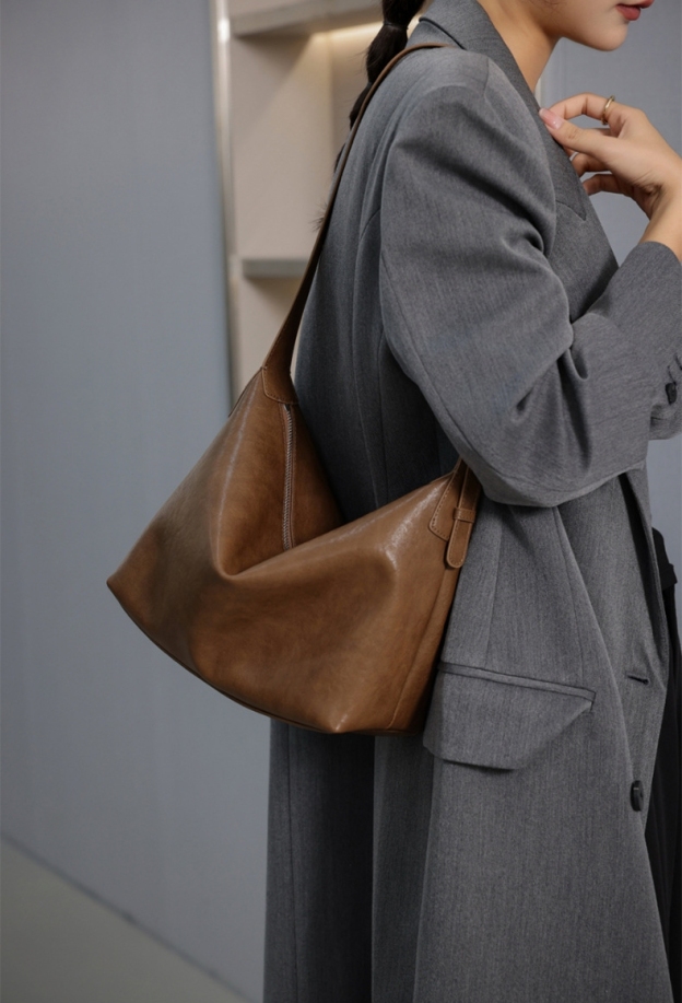 •ファッションリートロ•3色•植物タンニン製の牛革トートバッグ •牛革ハンドバッグ•