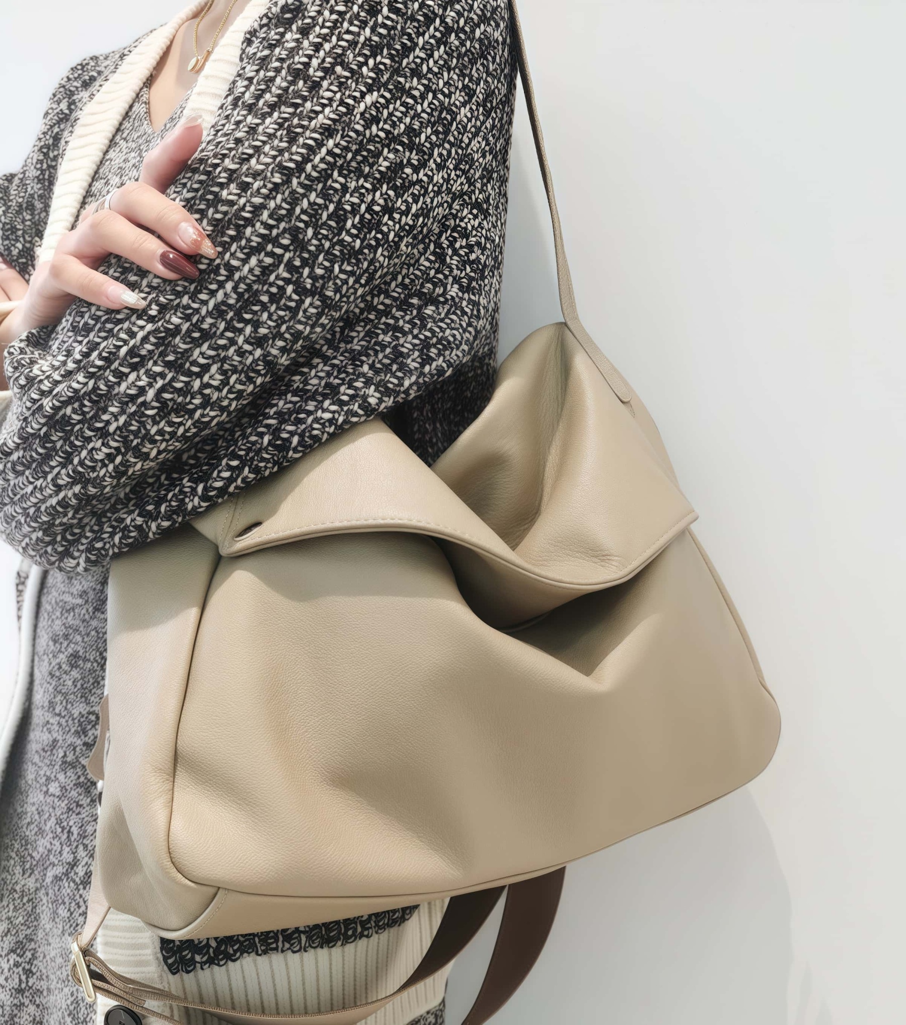 エレガント ！|ベージュ|黒|2色|3WAY•牛革ショルダーバッグ•牛革トートバッグ