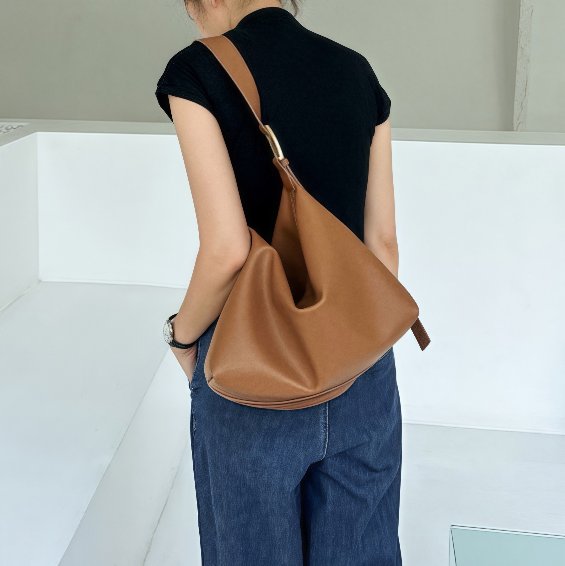 コーヒー|ベージュ|カラメル|黒|白|クリーム•6色|牛革ショルダーバッグ